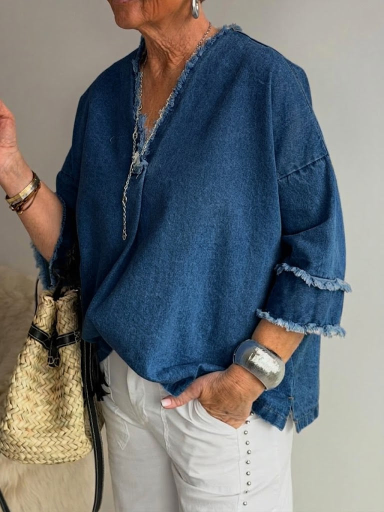 Casual Washed Vintage Denim Shirt