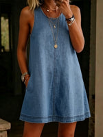 Women's Casual Loose-fitting Linen And Cotton Sleeveless Dress
