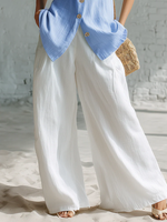 Casual Loose-fitting Cotton Linen Wide-leg Pant