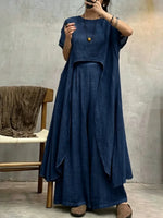 Women's Casual Irregular Design Cotton Linen Set