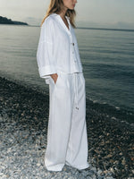 Women's Casual Simple Loose Cotton Linen Set