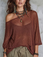 Boho Sexy Off-shoulder Knit Top