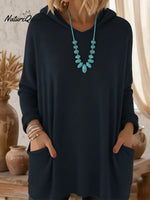 Cozy Loose Pocket Hooded Pullover Sweater