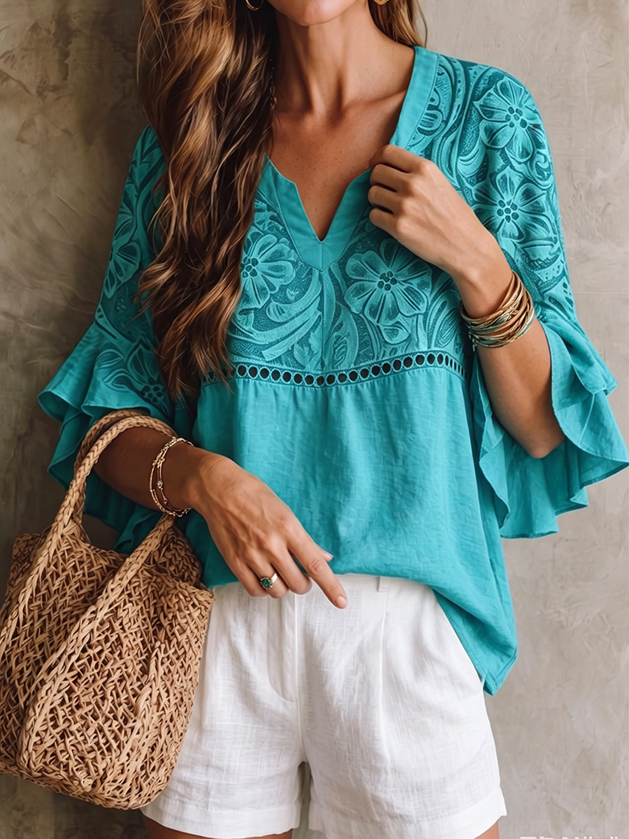 Casual Plaid Cotton Blouse