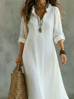 Retro Ruffled Collar Floral A-line Dress