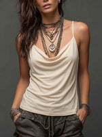 Women's Strappy Draped-neck Vest