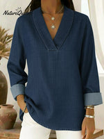 Vintage Shawl Collar Denim Shirt