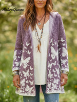 Butterfly Dream Knitted Hooded Cardigan
