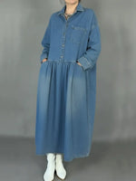 Women's Cozy Loose-fitting Denim Cotton Dress