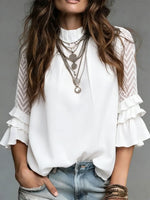 Women's Cozy Minimalist Solid-color Stand Neck 100% Cotton Shirt