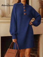 Women's Cozy Button-down Sweater Dress