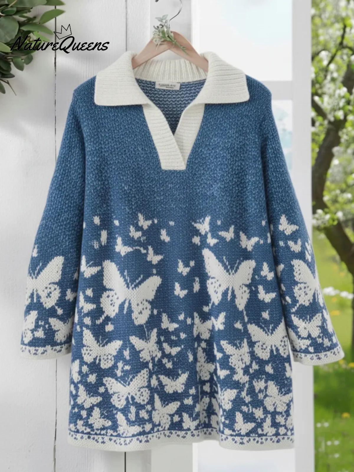 Butterfly Valley Art Print Polo Neck Pullover Sweater