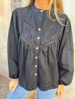 Women's Lace-embroidered Cutout Shirt