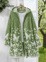 Butterfly Dream Knitted Hooded Cardigan