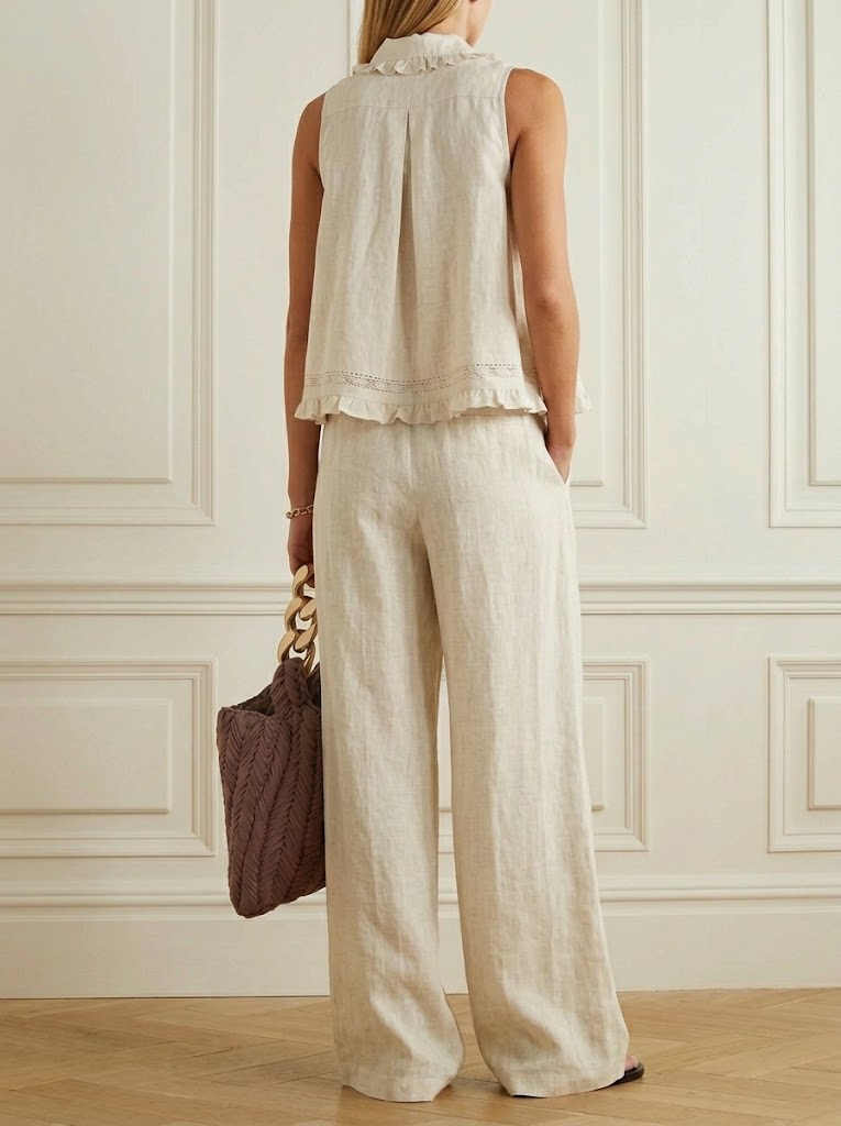 Women's Casual Loose Cotton And Linen Set
