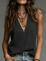 Women's Cozy Minimalist Solid-color 100% Cotton V Collar Shirt