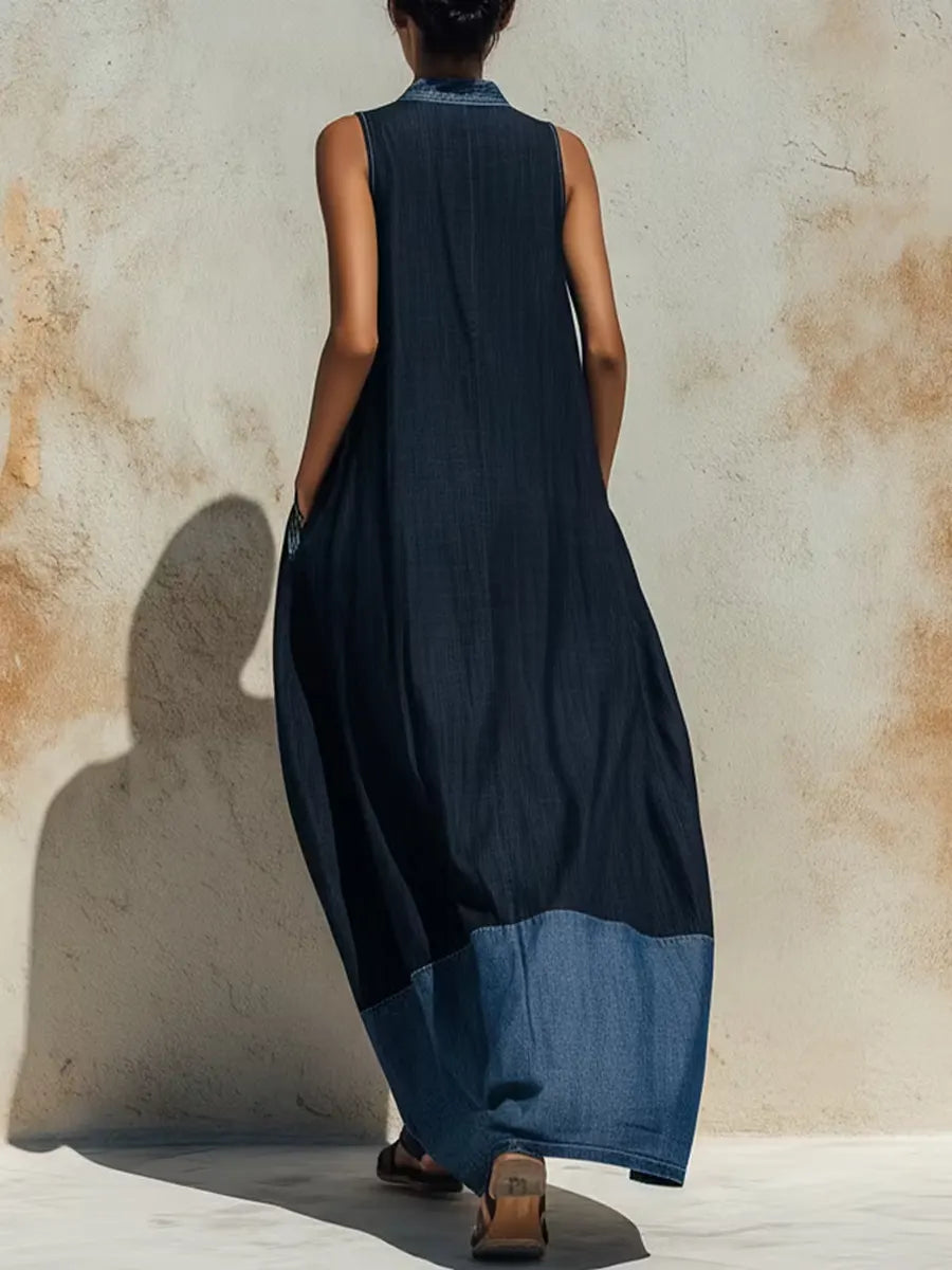 Women's Patchwork Denim Dress