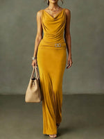 Stylish, Elegant, Slim-fit, Stretch Cotton Maxi Dress