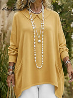 Retro Peter Pan Collar Irregular Hem Sweater Pullover