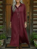 Casual And Cozy Button-up Sweatshirt Dress