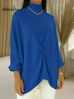 Women's Cozy Loose Asymmetrical Hem Pullover Sweater