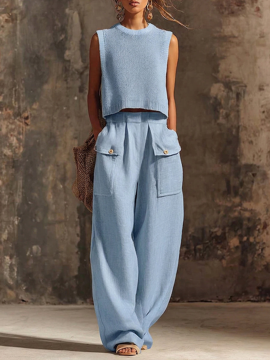Elegant Round-neck Cozy Knit Top