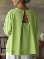 Elegant Backless Design 100% Cotton Shirt Top