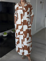 Women's Artistic Print Shirt Dress