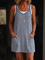 Vestido mono de algodón a rayas, relajado y versátil