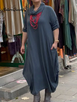 Women's Cozy Loose Long-sleeved Dress