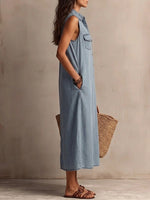Women's Sleeveless Denim Shirt Dress
