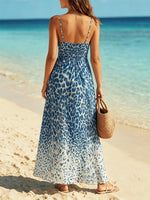 Women's Leopard Pattern Art Print Casual Sleeveless Maxi Dress