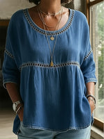 Casual Webbing Denim Top