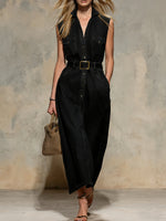 Women's Casual Cinched-waist Denim Dress