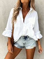 Women's Simple Cotton And Linen Shirt