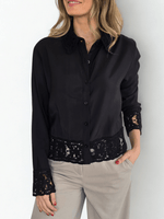 Women's Lace-embroidered Cutout Shirt