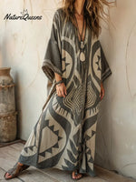 Women's Geometric Print Long Vacation Dress