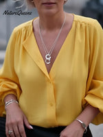 Effortless Elegance Lantern Sleeve Button-up Shirt