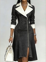 Women's Slim-fit Patchwork Denim Dress