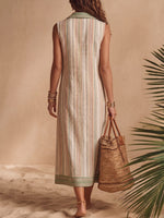 Women's Retro Striped Maxi Dress