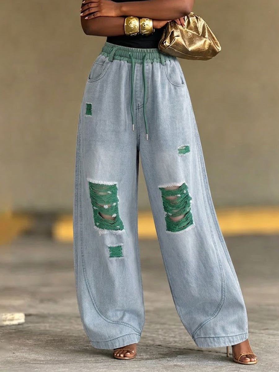 Casual Vintage-wash Jeans