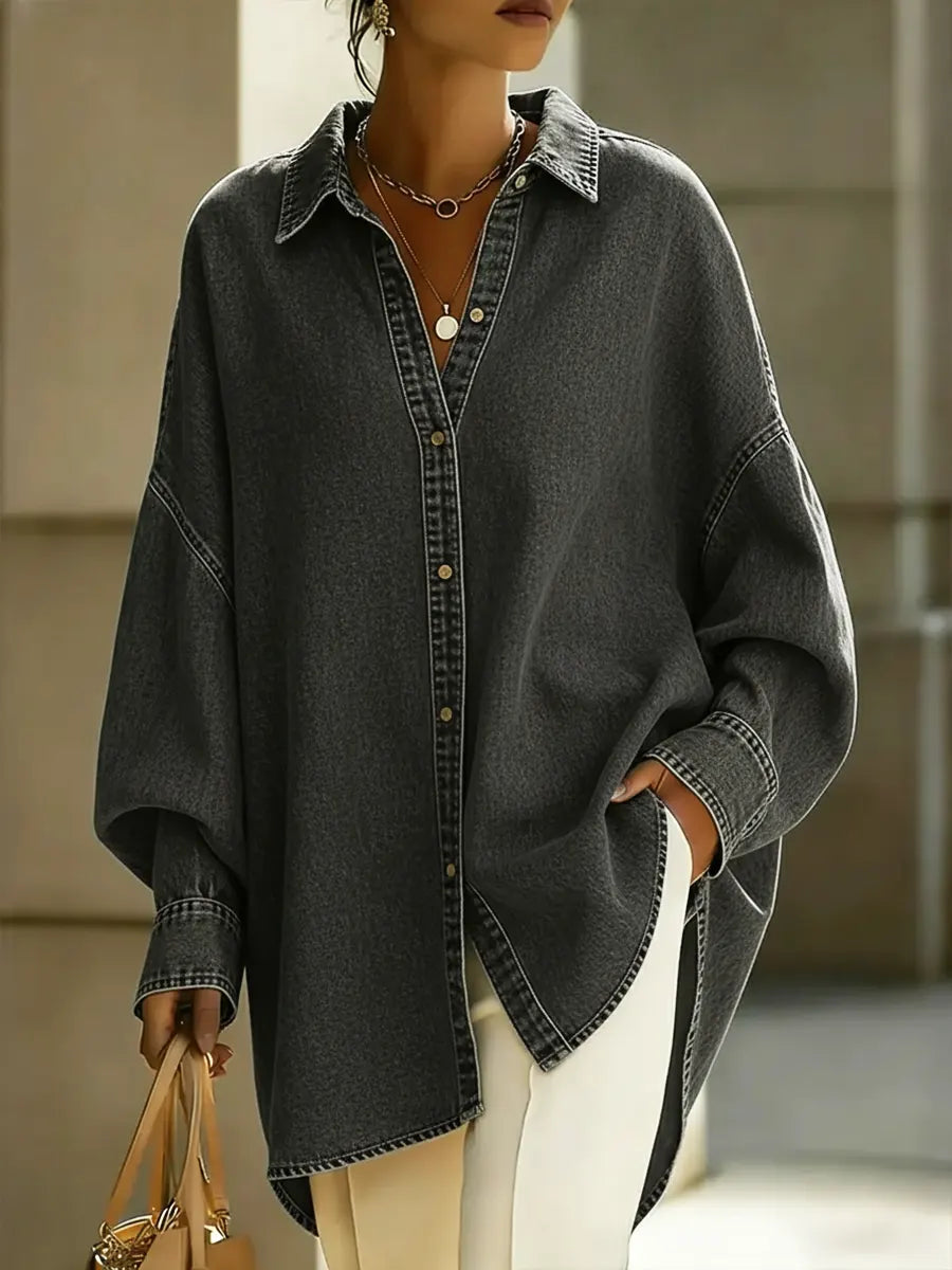 Women's Fashionable Casual Denim Cotton Shirt