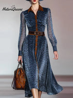 Women's Elegant Leopard Print Shirt Dress