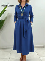 Women's Belted Cotton Dress