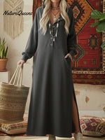 Casual Cozy Loose Hooded Button-up Cotton Dress