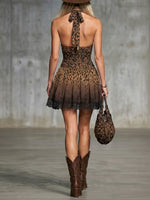 Women's Sexy Wild Deep V-neck Sleeveless Mini Dress