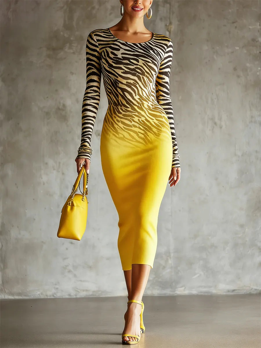 Women's Retro Leopard Pattern Art Casual Stylish Cotton Dress