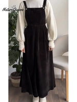 Women's Casual Corduroy Cotton Overall Dress