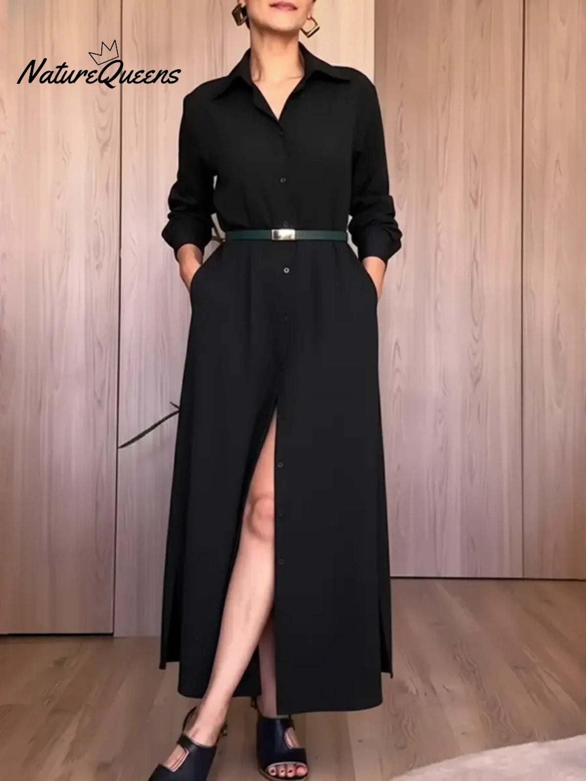 Women's Casual Cotton Shirt Dress