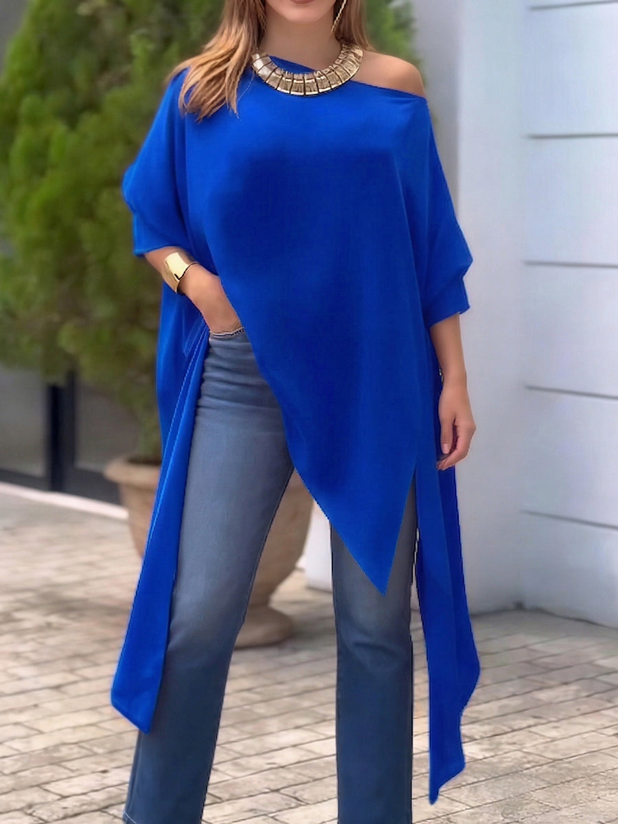 Stylish & Cozy Loose Irregular Hem Blouse